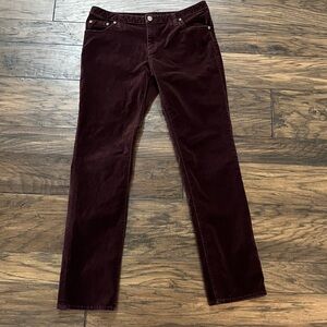 Deep Burgandy Velvet Jeans from Sundance